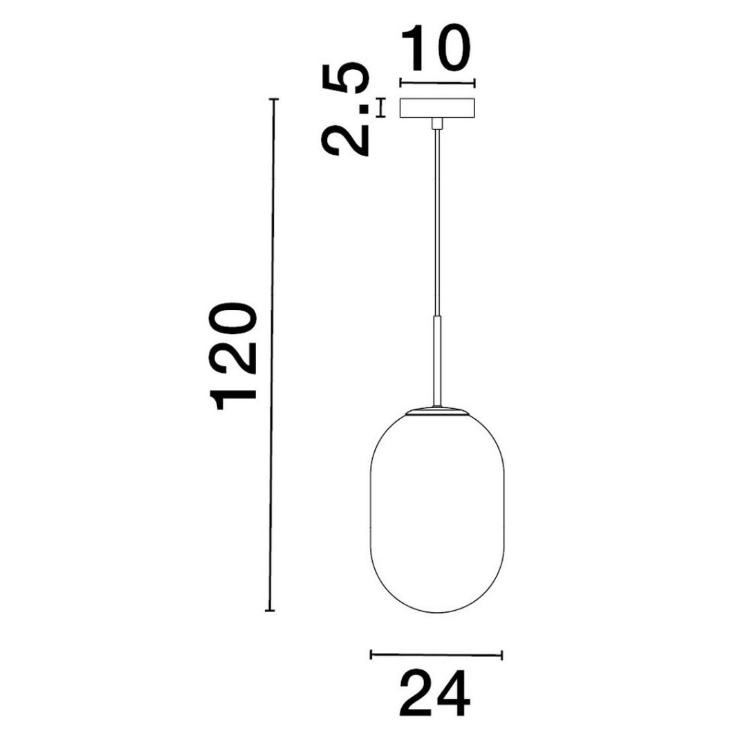 Pojedyncza lampa wisząca Acuyo L z owalnym kloszem