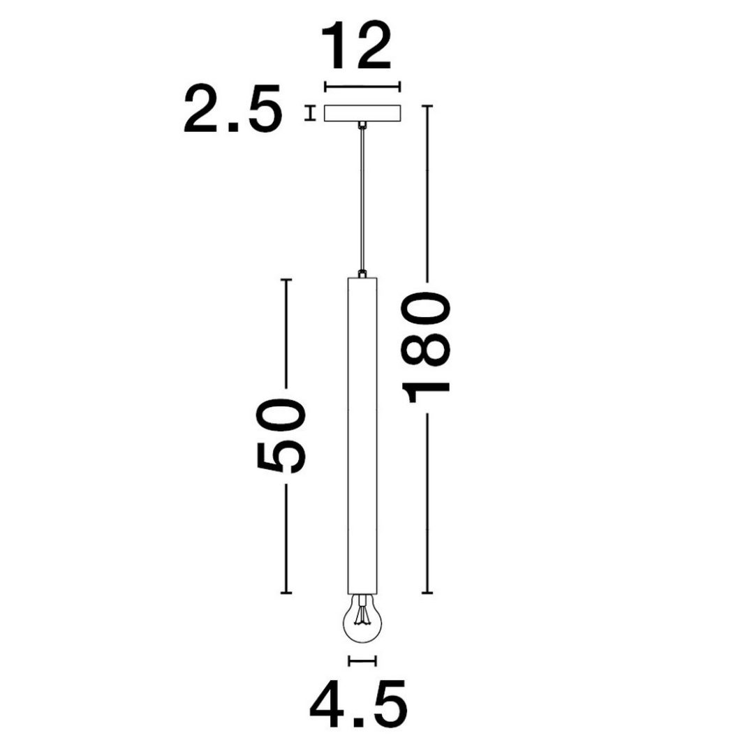 Pojedyncza lampa wisząca Bajan L z kloszem w kształcie tuby