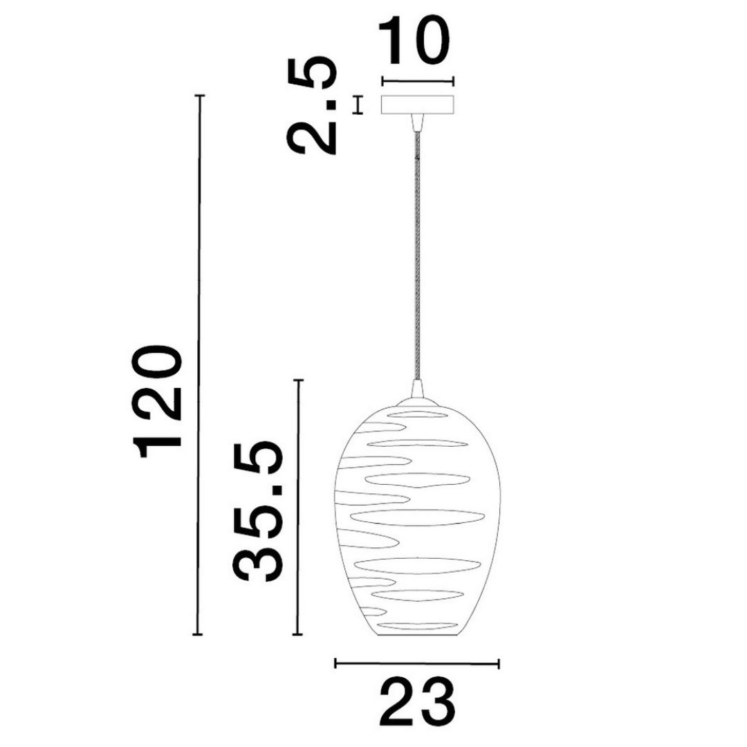 Ozdobna lampa wisząca Bambu B z transparentnym kloszem