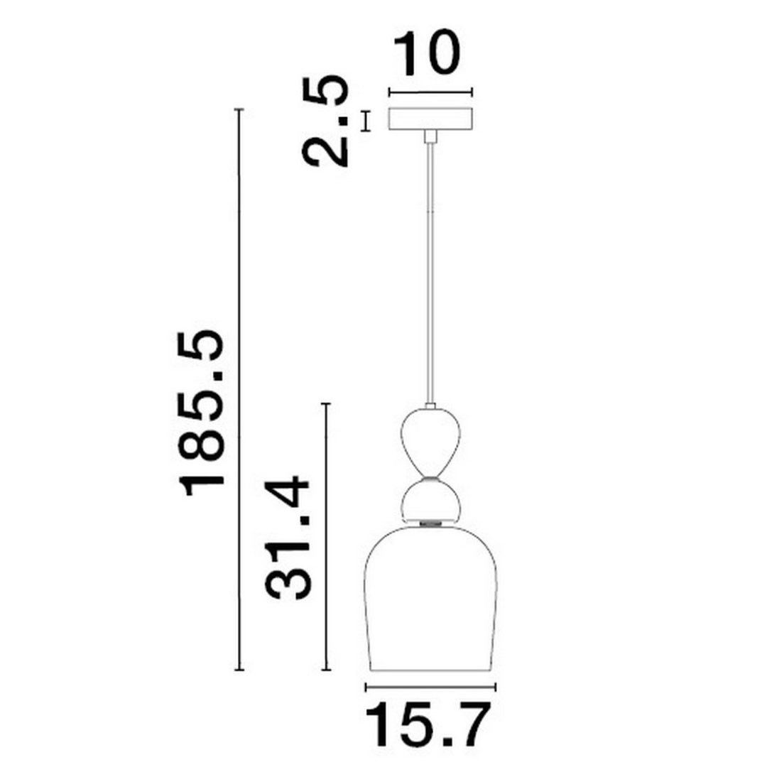 Pojedyncza lampa wisząca Balam A z wielokolorowym kloszem
