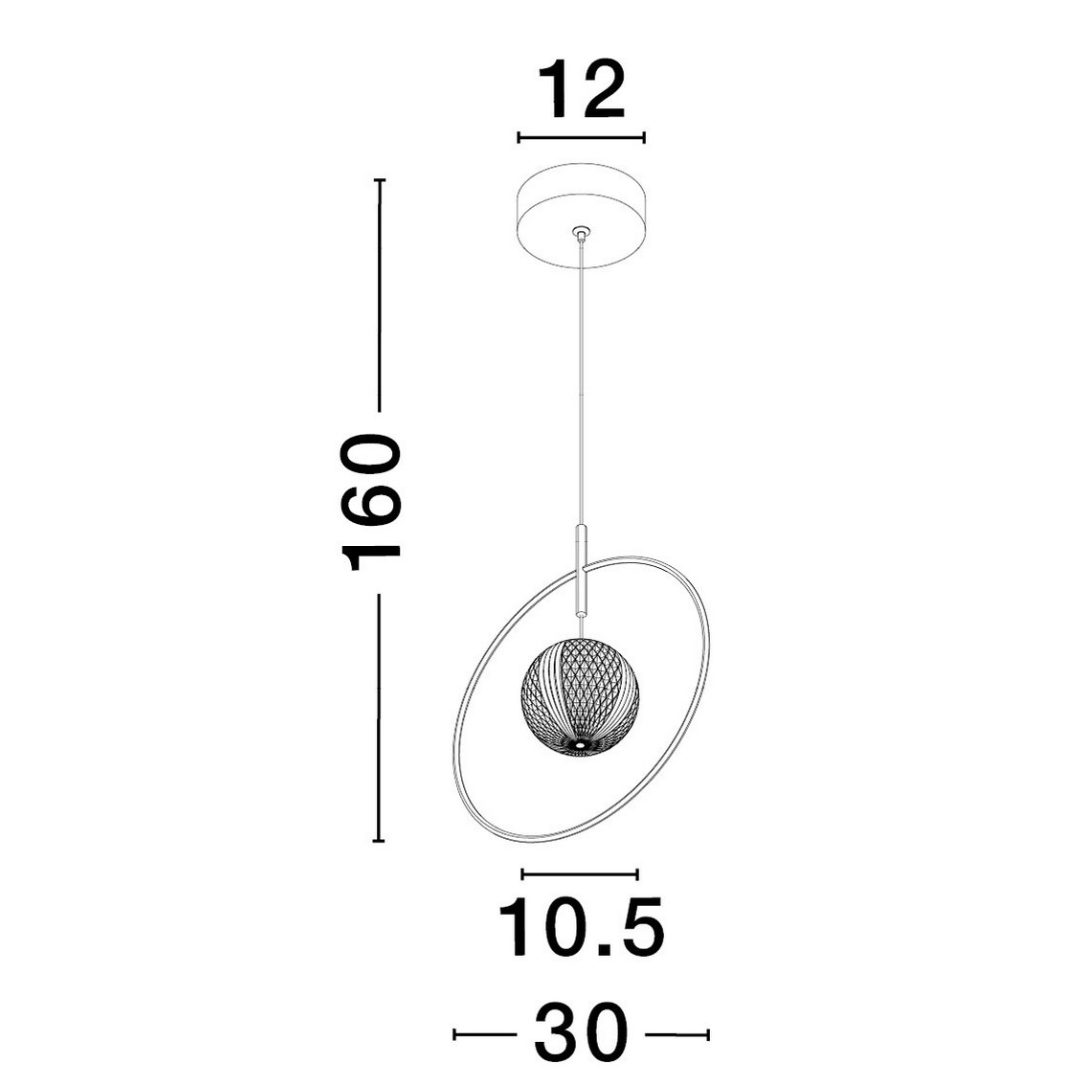Pojedyncza lampa wisząca Bacata z ozdobnym kloszem