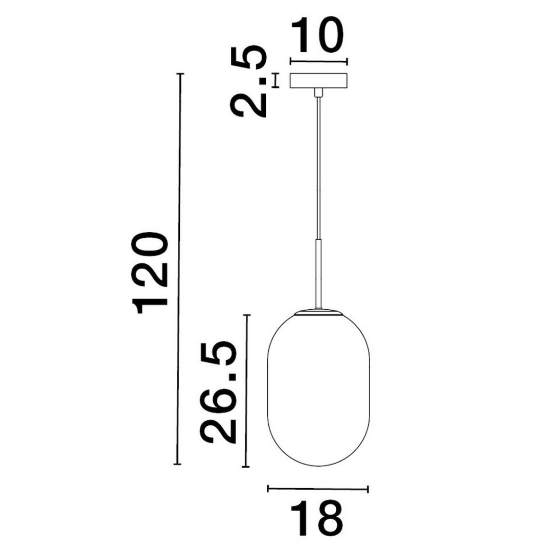 Pojedynczy zwis Acuyo M z mlecznobiałym kloszem