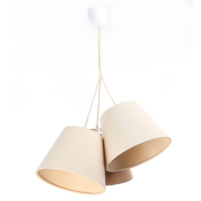 Lampa wisząca Caracas 3 z abażurami w neutralnym kolorze