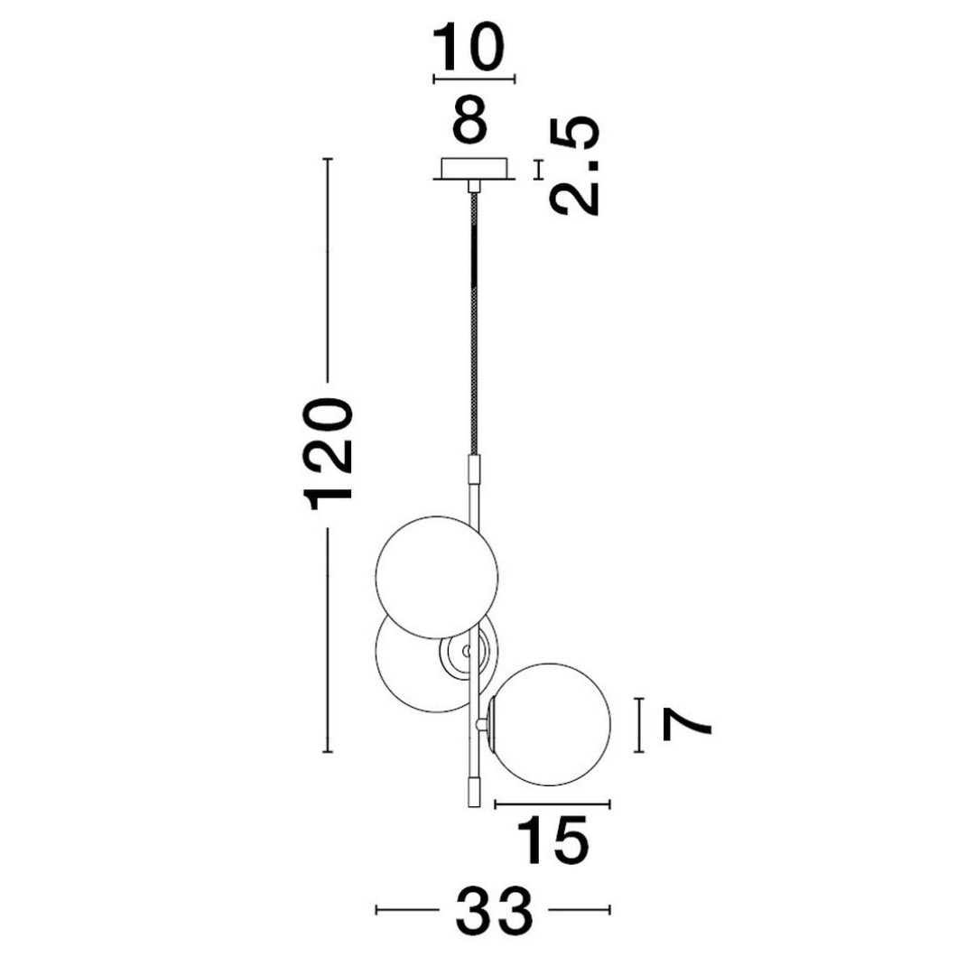 Potrójna lampa wisząca Aereo 3 w nowoczesnym stylu