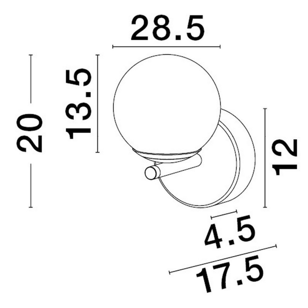 Kinkiet ścienny Abala z mlecznobiałym kloszem