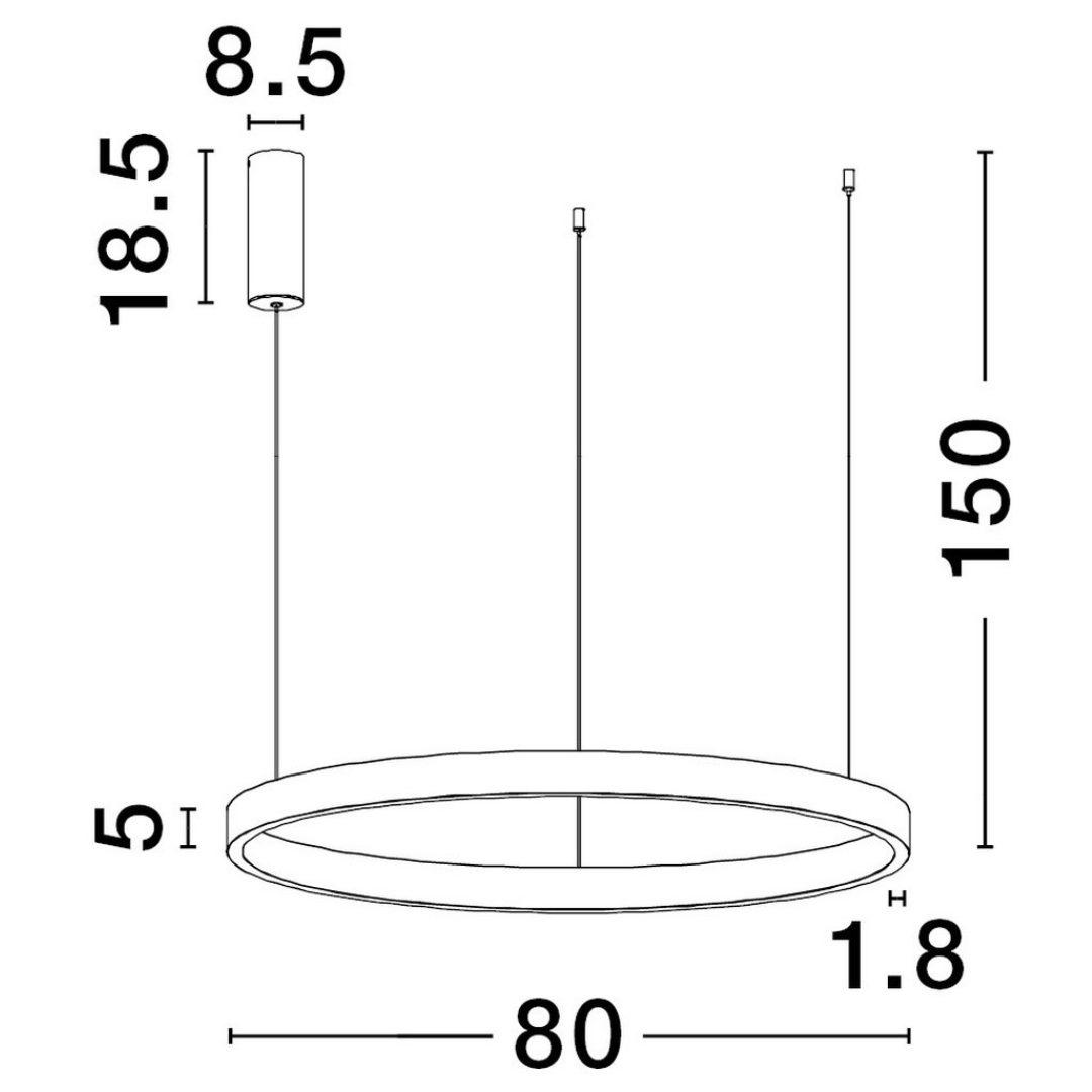Lampa wisząca Bari M z pierścieniem w eleganckim kolorze