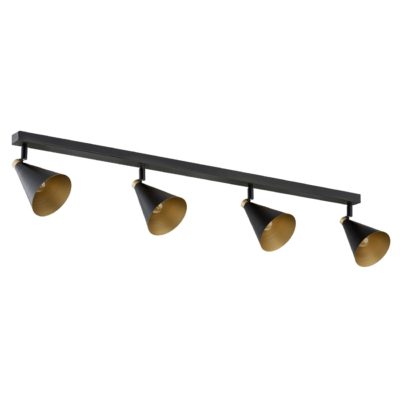 Czarna lampa sufitowa ze złotym wnętrzem kloszy Lucinda 4