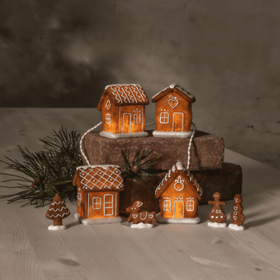 Dekoracyjne domki z piernika LED