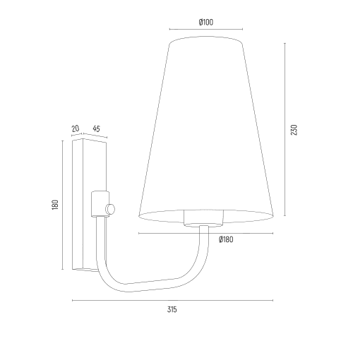 Kinkiet ścienny na złotym stelażu Safiano