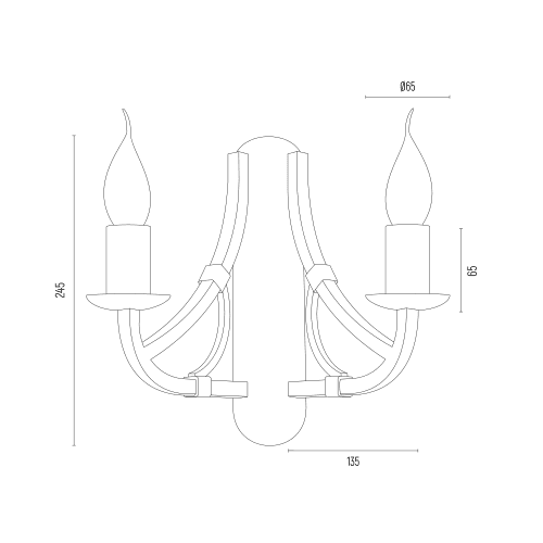 Podwójny kinkiet świecznikowy Lorenzo 2