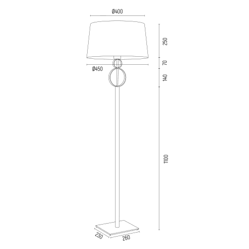 Nowoczesna lampa podłogowa Perseo z zielonymi elementami