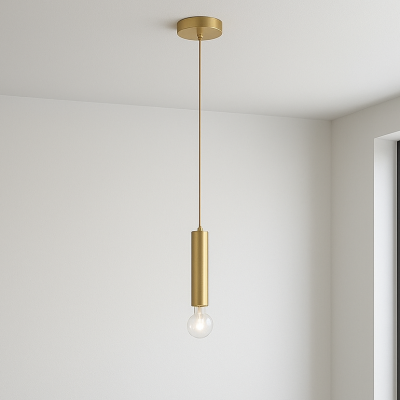 Pojedyncza lampa wisząca Bajan S w złotym kolorze