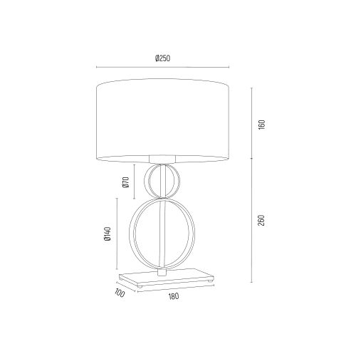 Nowoczesna lampa stołowa Perseo z zielonymi elementami