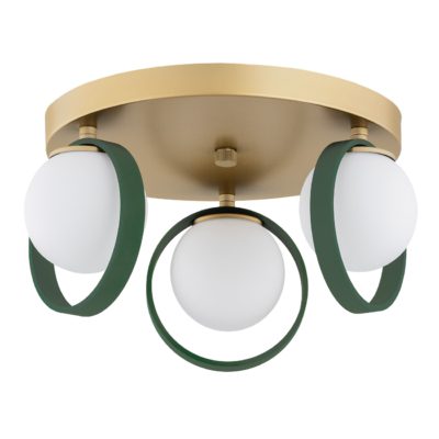 Lampa sufitowa Saturnia 3 z zielonymi elementami