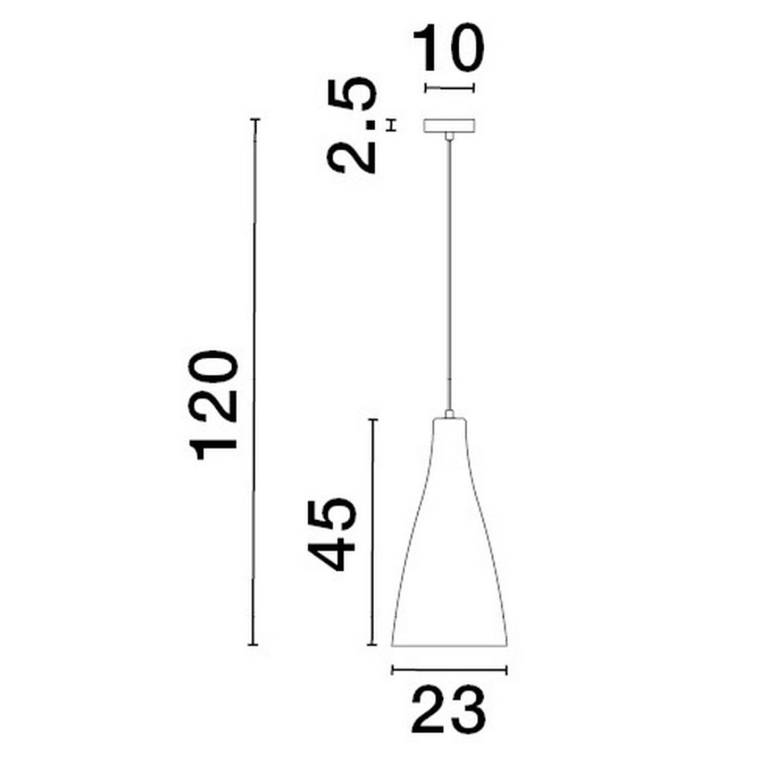 Srebrna lampa wisząca Balsa ze szklanym kloszem