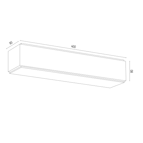 Drewniany kinkiet ścienny Carlson 2 o prostokątnym kształcie