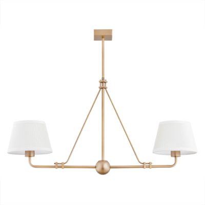 Podwójna lampa sufitowa Atrani 2 z karbowanymi abażurami