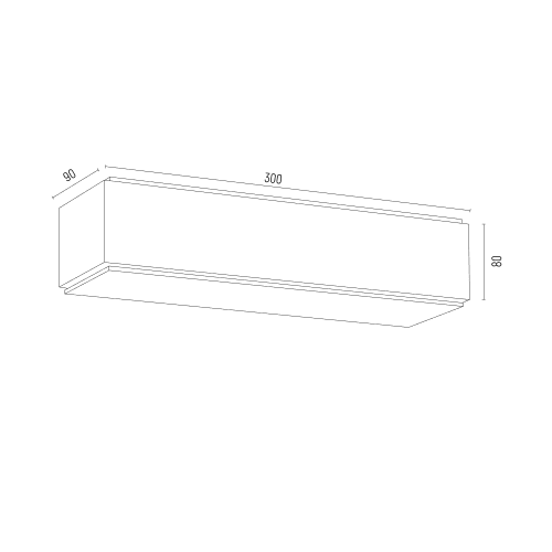 Prostokątny kinkiet ścienny Carlson M w czarnym kolorze