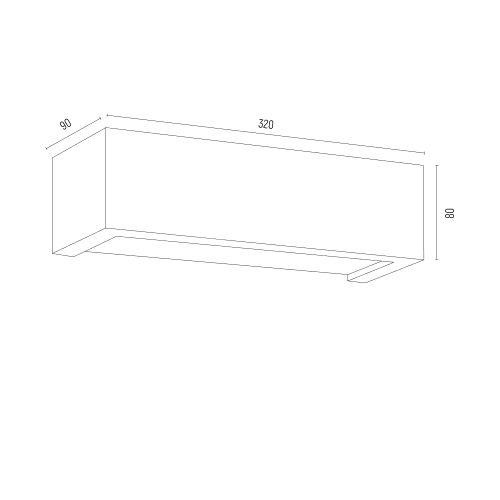 Drewniany kinkiet ścienny Caserta M A o pionowych prążkach