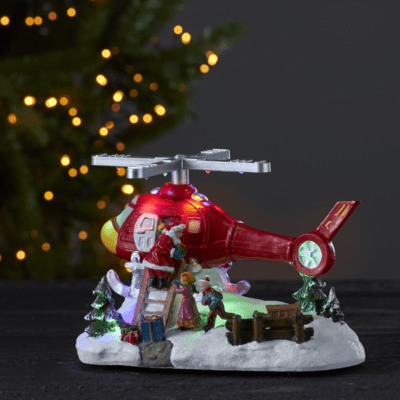 Scenka dekoracyjna helikopter z podświetleniem LED