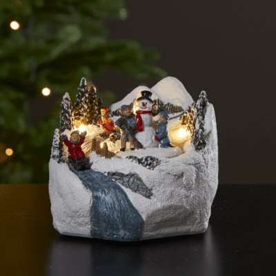 Zimowa scenka dekoracyjna z obracającym się bałwanem Winterville