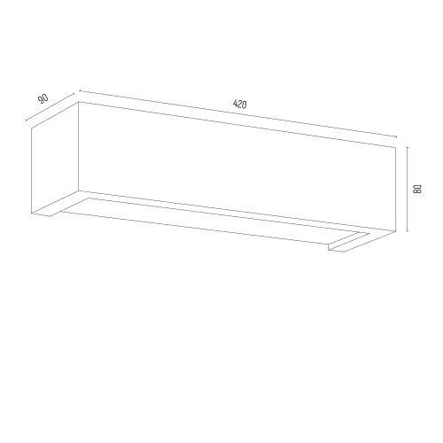 Drewniany kinkiet ścienny Caserta 2 poziomych prążkach