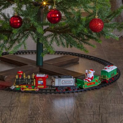 Dekoracja świąteczna grająca lokomotywa