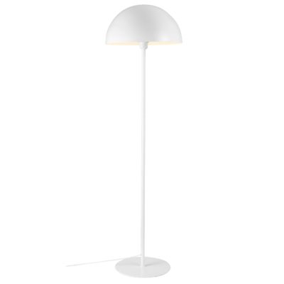 Biała lampa podłogowa Ellen z kloszem w kształcie misy