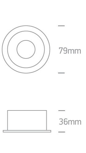 Czarne oczko podtynkowe z regulacją Vitali