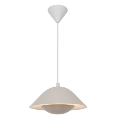Pojedyncza lampa wisząca Freya z beżowym kloszem