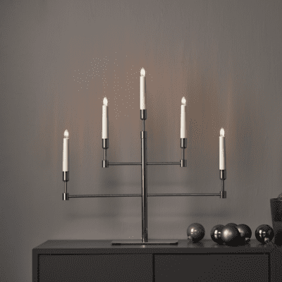 Chromowany solidny świecznik