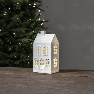 Dekoracja świąteczna domek z brokatowym płynem wewnątrz Vinter