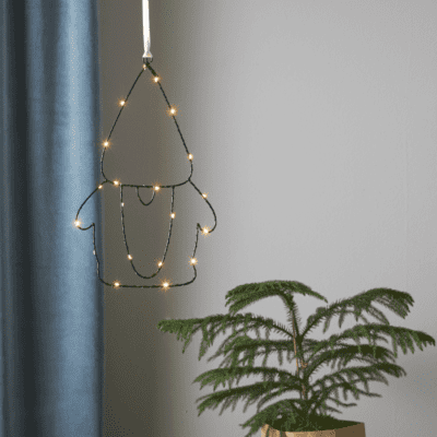 Minimalistyczna dekoracja wisząca  w kształcie św. Mikołaja Santa