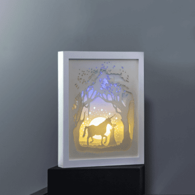 Dekoracyjna ramka z podświetleniem LED jednorożec Scenery