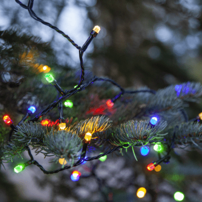 Multikolorowe lampki choinkowe z timerem 15m