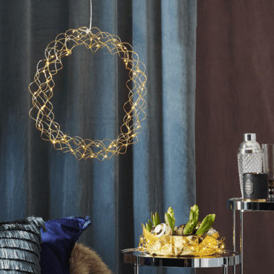 Złoty wianek do powieszenia Curly