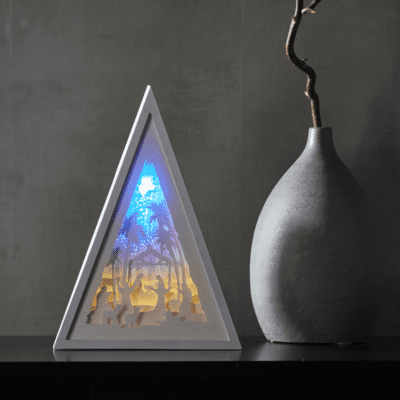 Nowoczesna ''szopka'' Bożonarodzeniowa w ramce LED