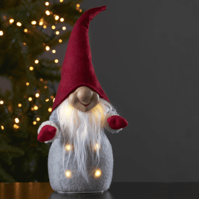 Świąteczna figurka czerwony krasnal Joylight