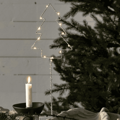 Choinka dekoracyjna w szarym kolorze na stół Wiry