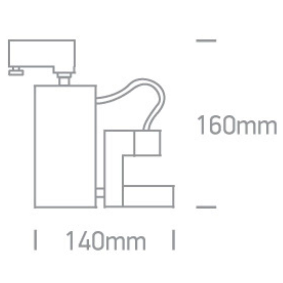 Prosty szary reflektor do szynoprzewodu Krentis 65019T/G - ONE Light