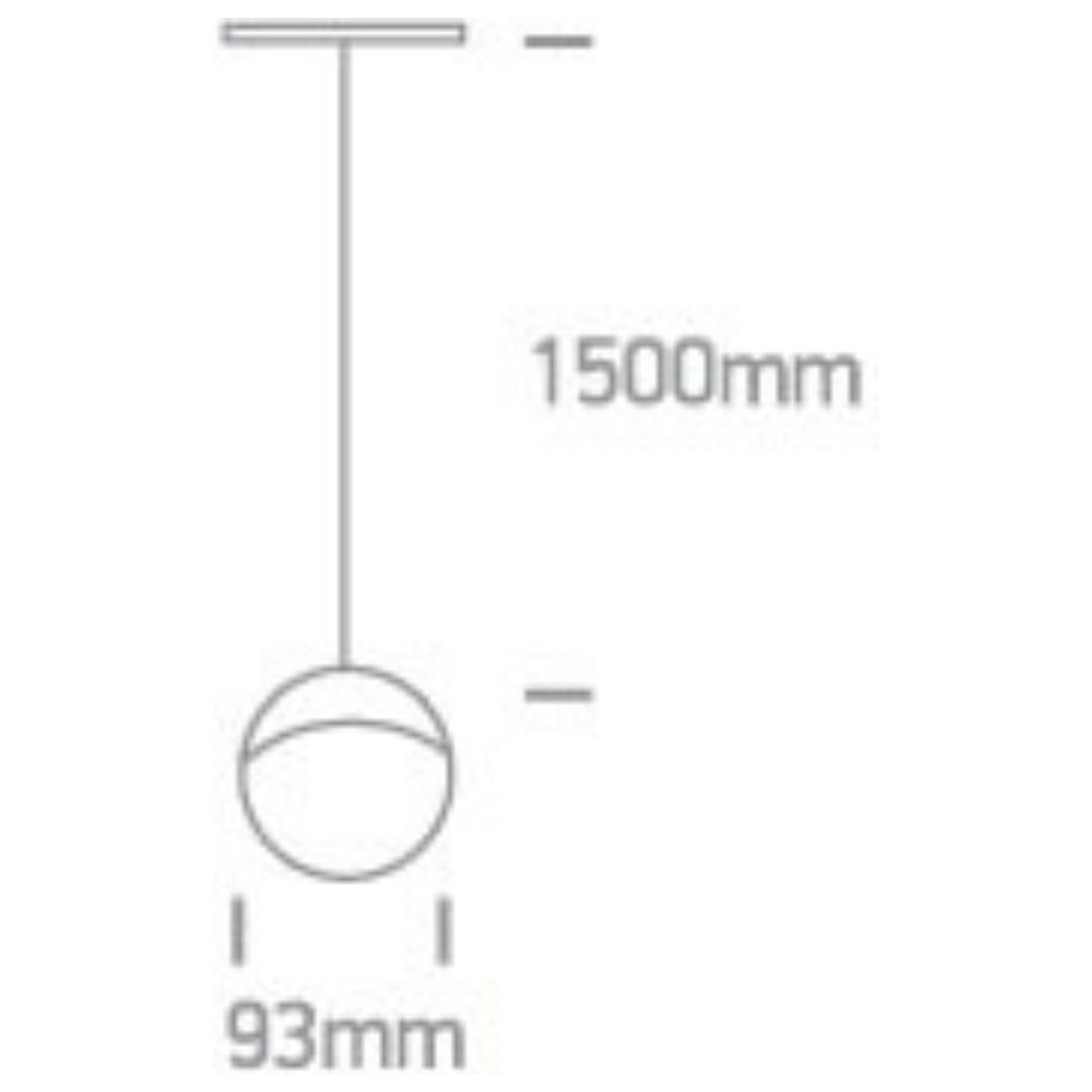 Pojedynczy zwis z białą kulą 42136/B/W - ONE Light