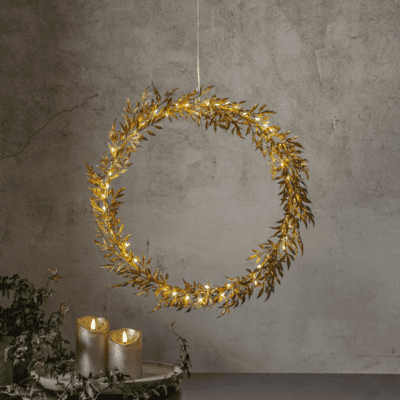 Świąteczny wianek w złotym kolorze Elegant