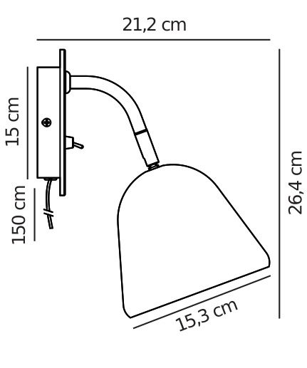 Lampa ścienna Fleur z włącznikiem kołyskowym
