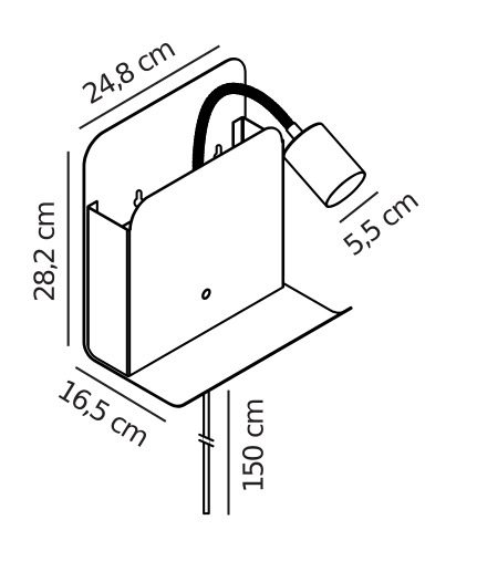 Biała lampka ścienna Roomi z regulowanym ramieniem