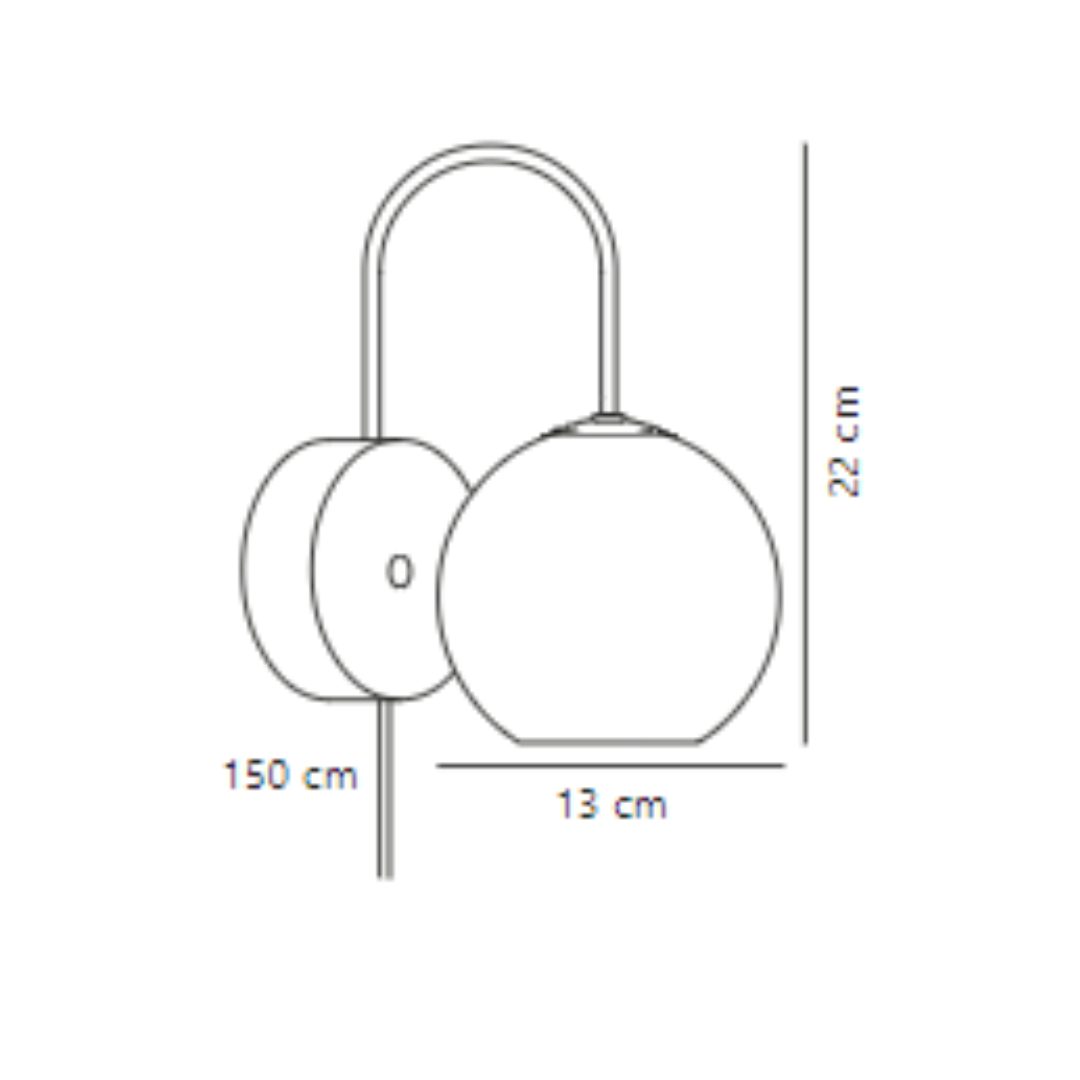 Kinkiet ścienny Franca z okrągłym kloszem