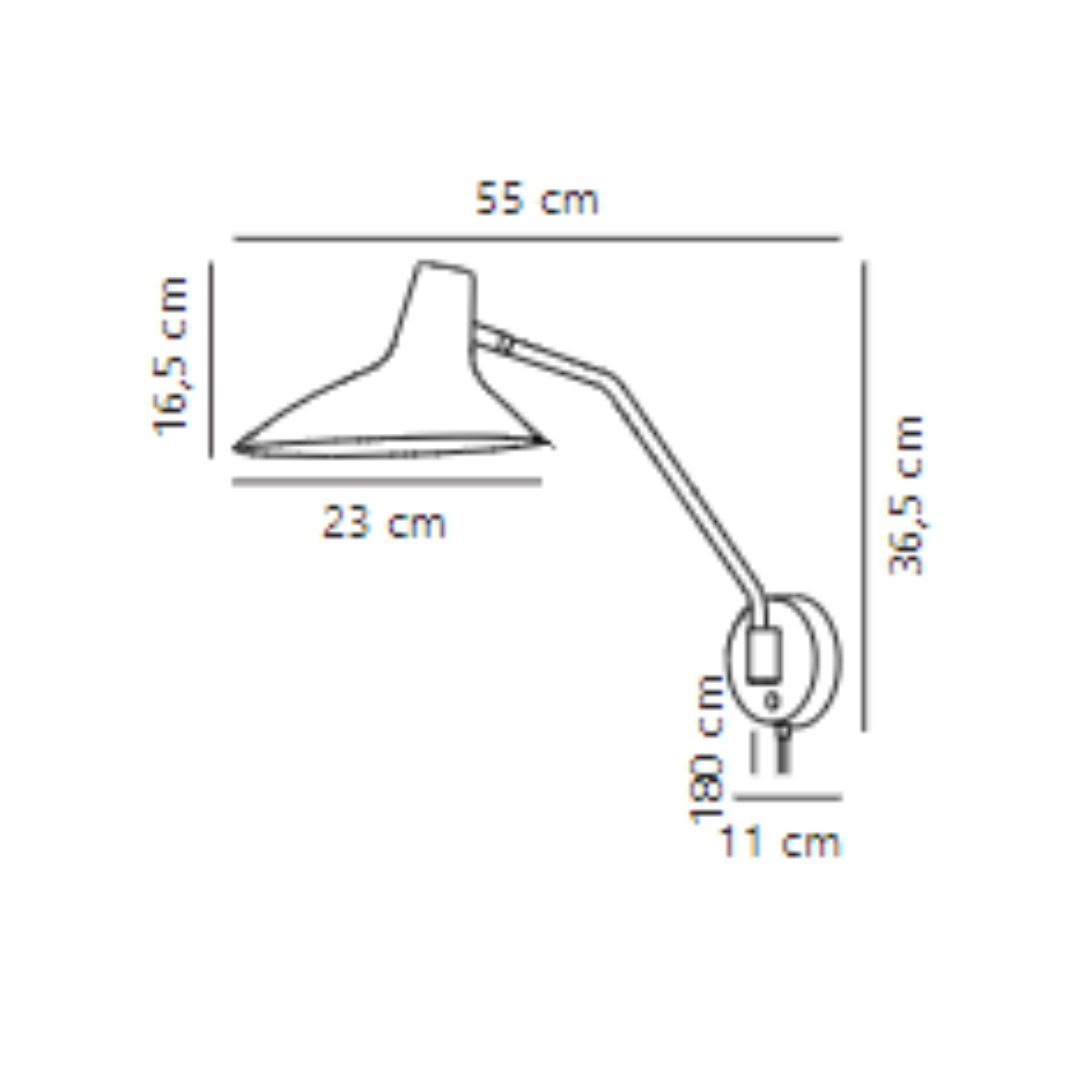 Lampa ścienna Darci z okrągłym metalowym kloszem