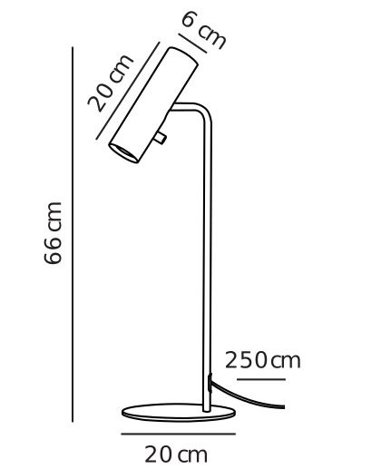 Lampa biurkowa MIB z włącznikiem na kloszu