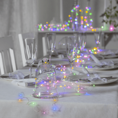 Kolorowe lampki LED z cieniutkiego drucika