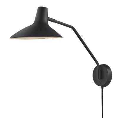 Lampa ścienna Darci z okrągłym metalowym kloszem