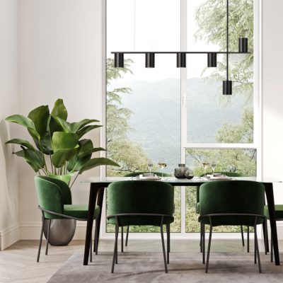 Czarna lampa wisząca Einar 6 nad stół